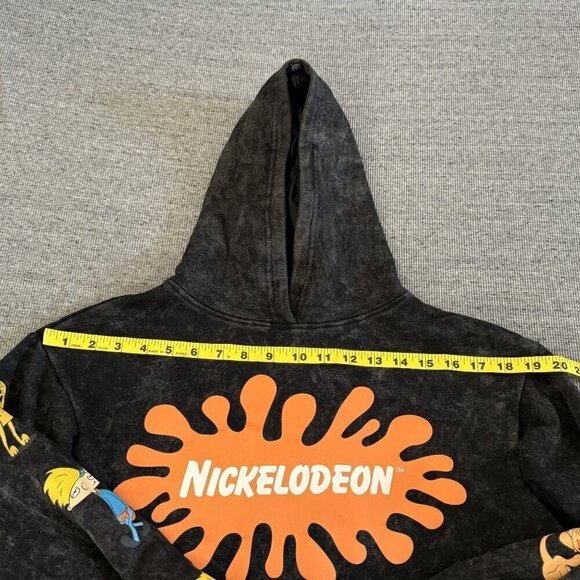Nickelodeon Logo Retro 90's Style  Black Hoodie Graphic Print Women Size S - Picture 3 of 14